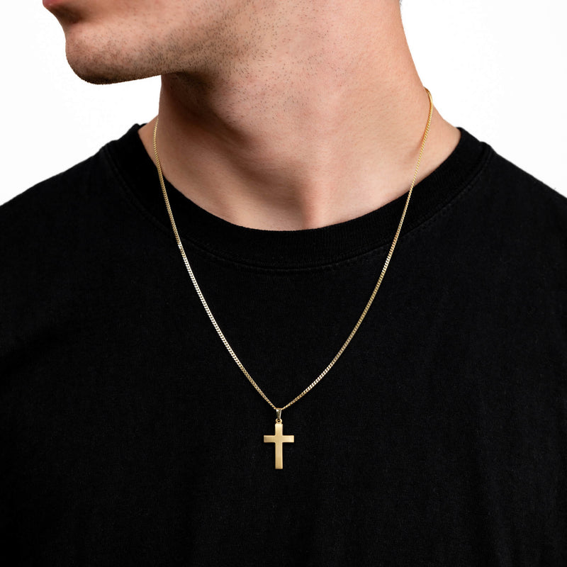 CROSS MATTED NECKLACE 333 GOLD