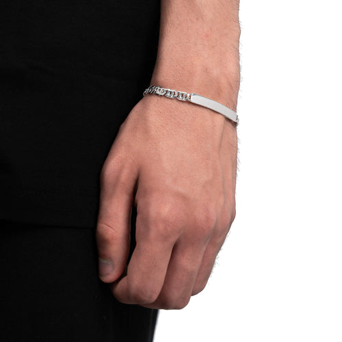 ID BRACELET TIGER'S EYE 925 SILVER RHODIUM-PLATED - IDENTIM®