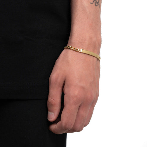 ID BRACELET ARMOR CUBAN 925 SILVER 18 CARAT GOLD PLATED - IDENTIM®