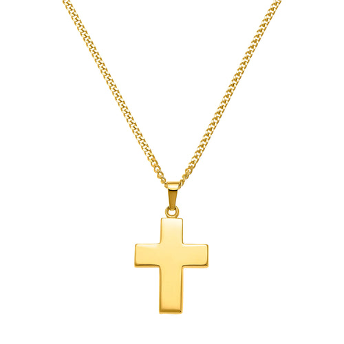 CROSS NECKLACE POLISHED 333 GOLD - IDENTIM®