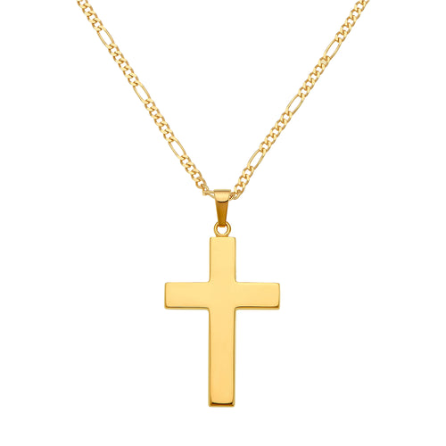 CROSS NECKLACE POLISHED 333 GOLD - IDENTIM®