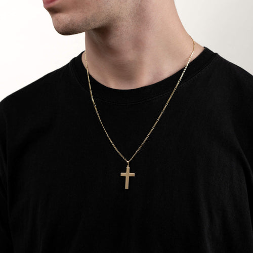 CROSS NECKLACE POLISHED 333 GOLD - IDENTIM®