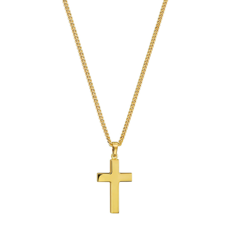 CROSS NECKLACE 925 SILVER 18 CARAT GOLD PLATED