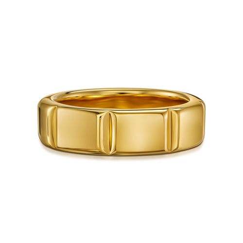 TRAPEZE RING 925 SILVER 18 CARAT GOLD PLATED - IDENTIM®