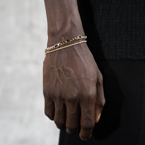 FIGARO BRACELET CUBAN 6.00MM 333 GOLD - IDENTIM®