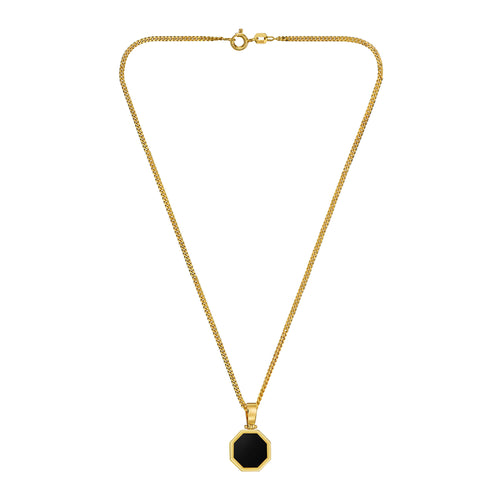 ONYX OCTAGON NECKLACE 585 GOLD - IDENTIM®