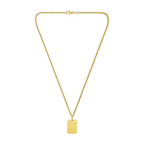 ENGRAVING PLATE OCTAGON NECKLACE 585 GOLD - IDENTIM®