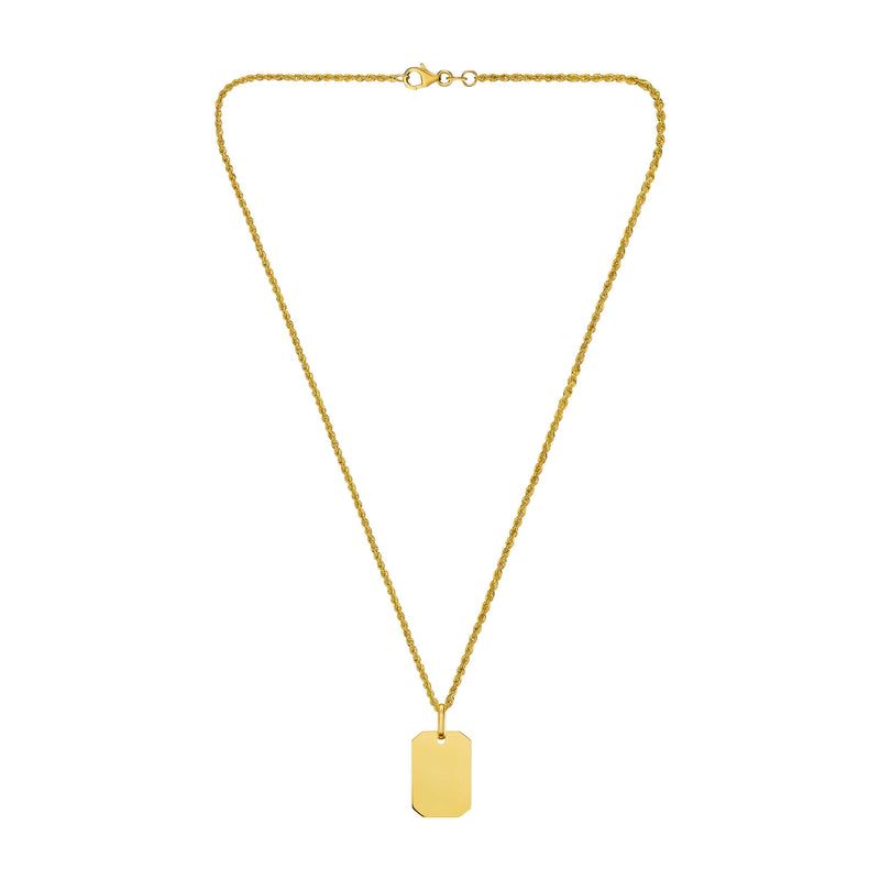 ENGRAVING PLATE OCTAGON NECKLACE 585 GOLD