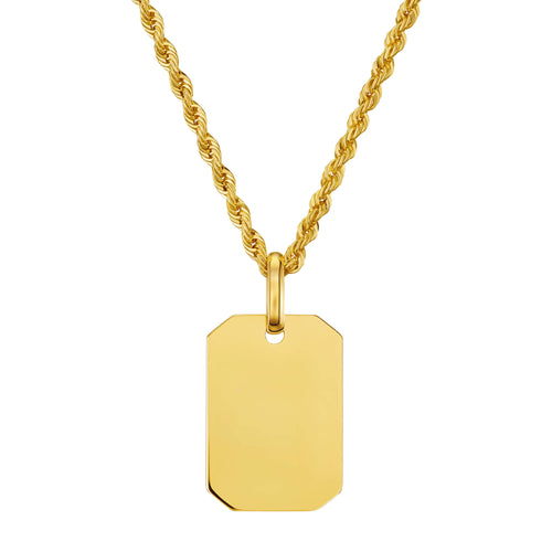 ENGRAVING PLATE OCTAGON NECKLACE 585 GOLD - IDENTIM®