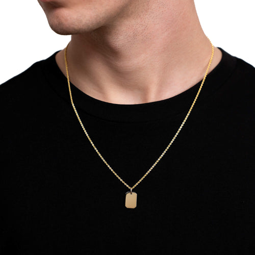 ENGRAVING PLATE OCTAGON NECKLACE 585 GOLD - IDENTIM®