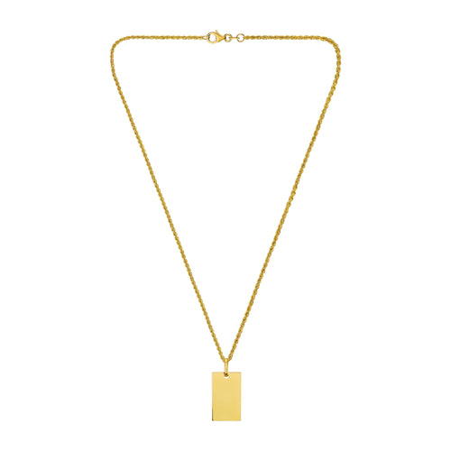 ENGRAVING PLATE STRETCH NECKLACE 585 GOLD - IDENTIM®