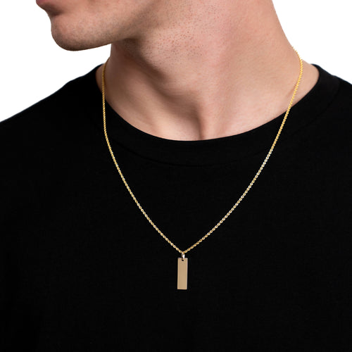 ENGRAVING PLATE STRETCH NECKLACE 585 GOLD - IDENTIM®