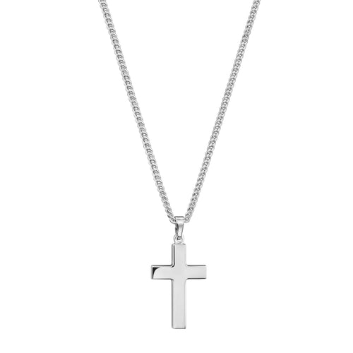 CROSS NECKLACE 925 SILVER RHODIUM PLATED - IDENTIM®