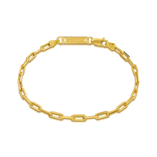 PAPERCLIP BRACELET 925 SILVER 18 CARAT GOLD PLATED - IDENTIM®