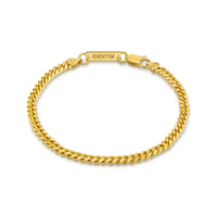 CURB CHAIN CUBAN BRACELET 4.00MM 925 SILVER 18 CARAT GOLD PLATED - IDENTIM®