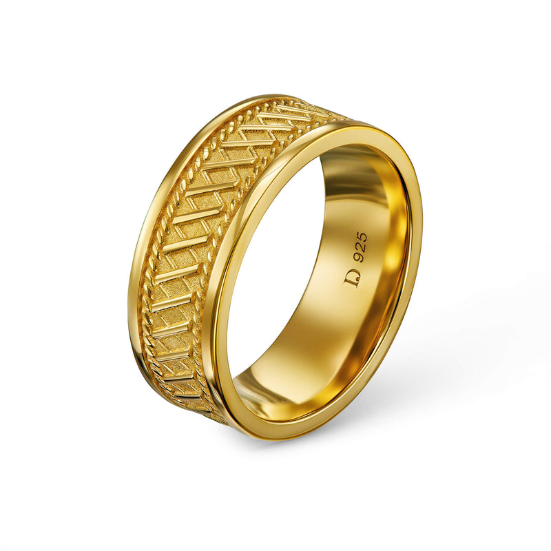 BOLD X RING 925 SILVER 18 CARAT GOLD PLATED