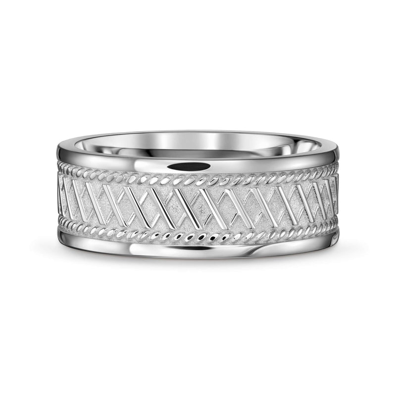 BOLD X RING 925 SILVER RHODIUM PLATED