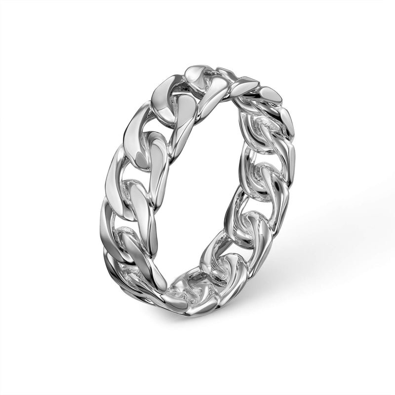 CUBAN/ARMOR RING 925 SILVER RHODIUM PLATED