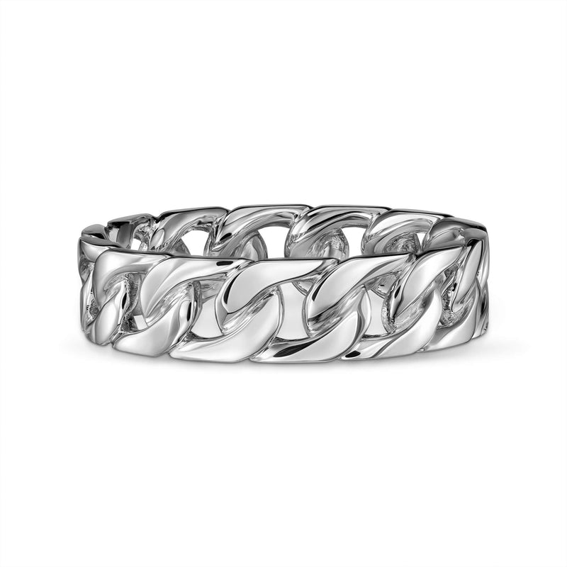 CUBAN/ARMOR RING 925 SILVER RHODIUM PLATED