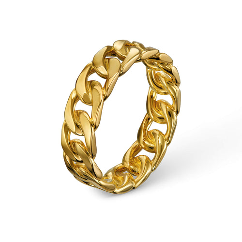 CUBAN/ARMOR RING 925 SILVER 18 CARAT GOLD PLATED - IDENTIM®