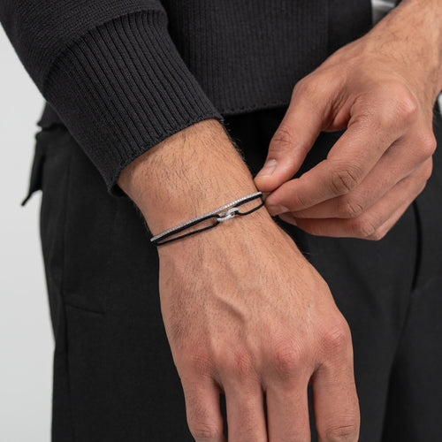 BRILLIANCE BRACELET FABRIC BRACELET 585 WHITE GOLD LAB DIAMONDS