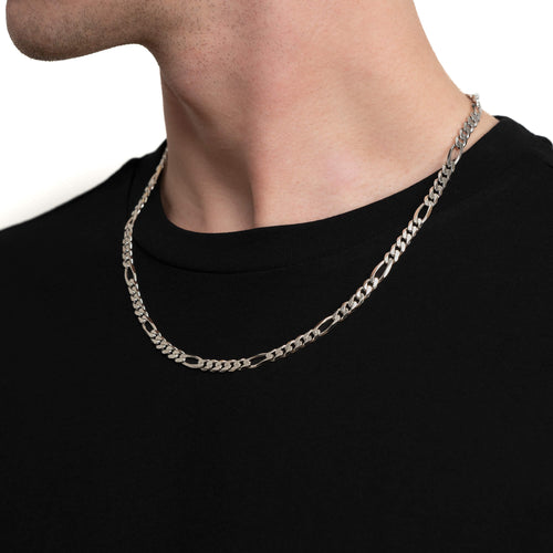 FIGARO CHAIN GOLD CHAIN 5.50MM 585 WHITE GOLD - IDENTIM®