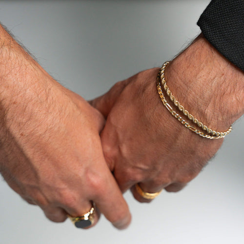 FIGARO CHAIN BRACELET 3.40MM 925 SILVER 18 CARAT GOLD PLATED - IDENTIM®