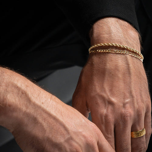 CORD NECKLACE SET 925 SILVER 18 CARAT GOLD PLATED 3,20MM - IDENTIM®