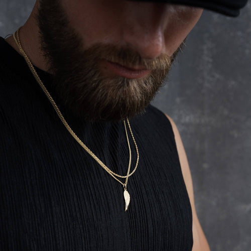 WING NECKLACE CORD NECKLACE SET 925 SILVER 18 CARAT GOLD PLATED - IDENTIM®