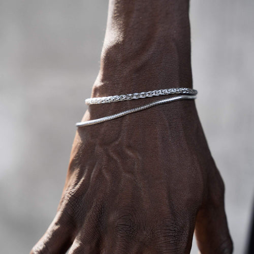 PLAIT CHAIN SET 925 SILVER RHODIUM PLATED 3,60MM - IDENTIM®