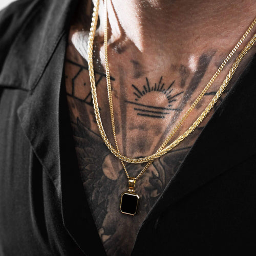 PLAIT CHAIN SET 925 SILVER 18 CARAT GOLD PLATED 3,60MM - IDENTIM®