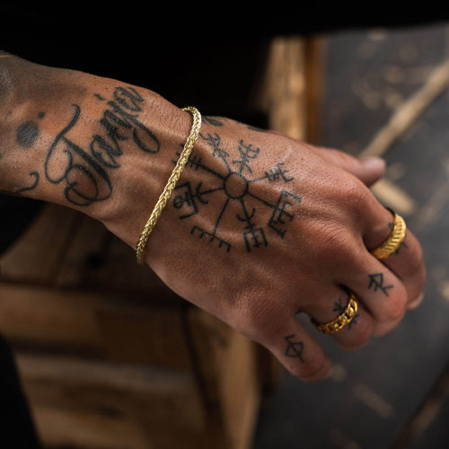 PLAIT CHAIN SET 925 SILVER 18 CARAT GOLD PLATED 3,60MM - IDENTIM®