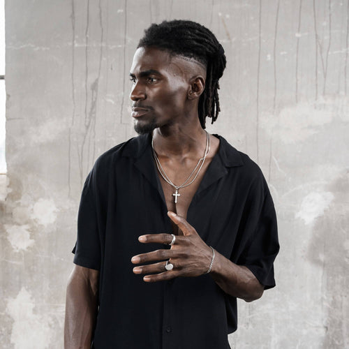 CROSS NECKLACE VENETIAN NECKLACE SET 925 SILVER RHODIUM PLATED - IDENTIM®