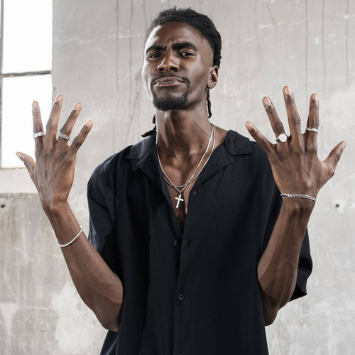 CROSS NECKLACE VENETIAN NECKLACE SET 925 SILVER RHODIUM PLATED - IDENTIM®