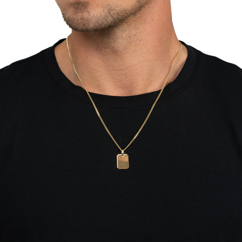 ENGRAVING PLATE OCTAGON NECKLACE 333 GOLD