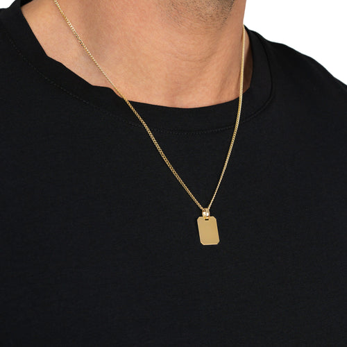 ENGRAVING PLATE OCTAGON NECKLACE 333 GOLD