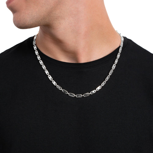 PLATE CHAIN GOLD CHAIN 5.50MM 585 WHITE GOLD - IDENTIM®