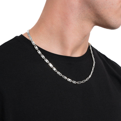 PLATE CHAIN GOLD CHAIN 5.50MM 585 WHITE GOLD - IDENTIM®