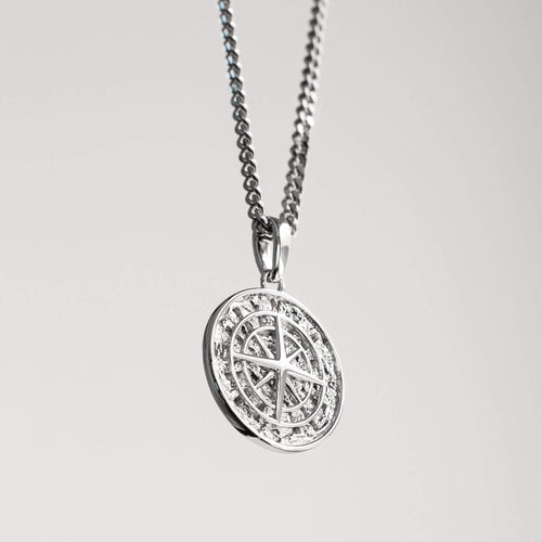 COMPASS NECKLACE 925 SILVER RHODIUM PLATED - IDENTIM®