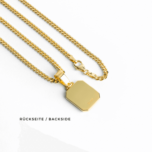 MALACHITE OCTAGON NECKLACE 585 GOLD - IDENTIM®