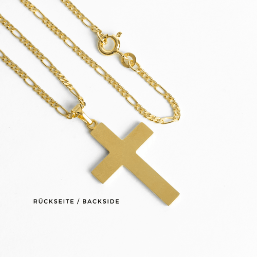 CROSS NECKLACE POLISHED 333 GOLD - IDENTIM®