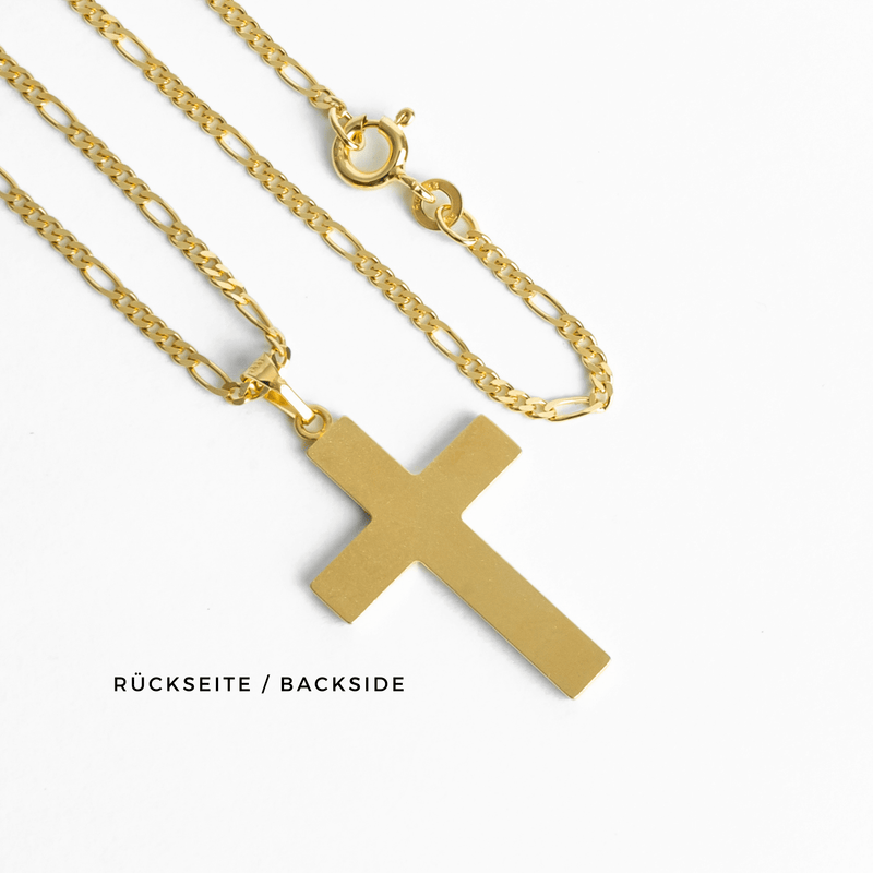 CROSS NECKLACE POLISHED 333 GOLD