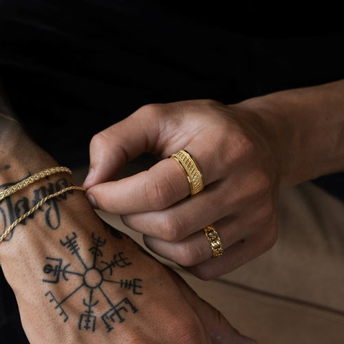 BOLD X RING 925 SILVER 18 CARAT GOLD PLATED - IDENTIM®