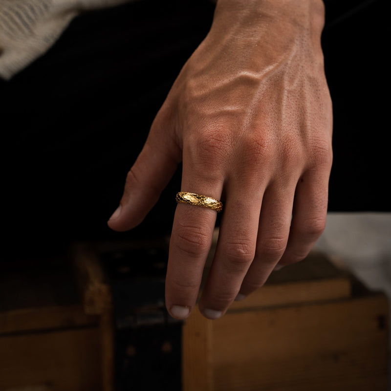 SNAKE RING 925 SILVER 18 CARAT GOLD PLATED
