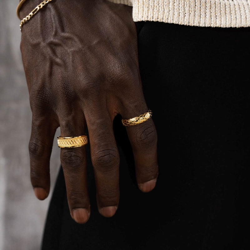 SNAKE RING 925 SILVER 18 CARAT GOLD PLATED