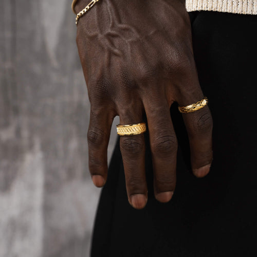 BOLD X RING 925 SILVER 18 CARAT GOLD PLATED - IDENTIM®