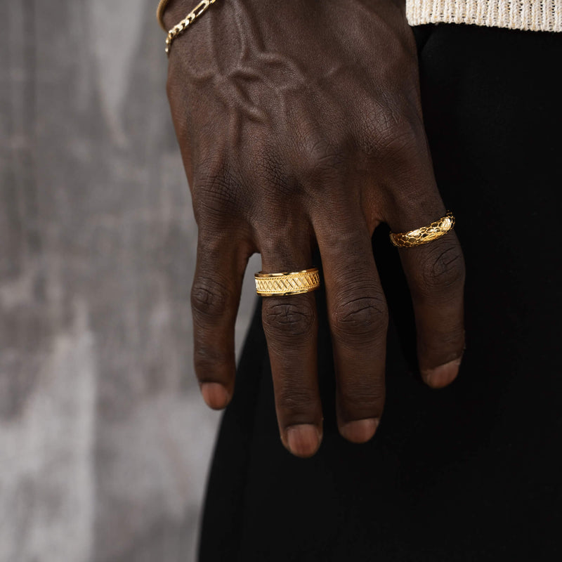 BOLD X RING 925 SILVER 18 CARAT GOLD PLATED