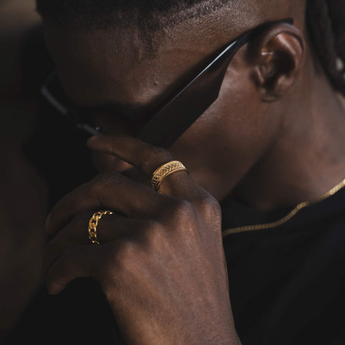 BOLD X RING 925 SILVER 18 CARAT GOLD PLATED - IDENTIM®