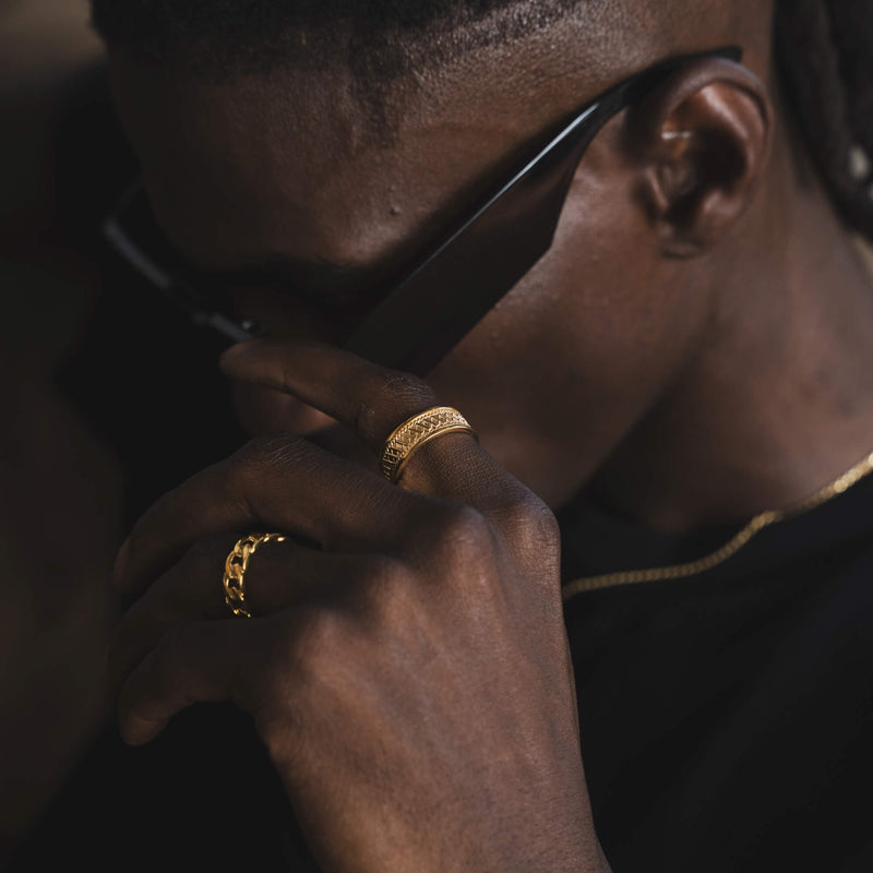 BOLD X RING 925 SILVER 18 CARAT GOLD PLATED