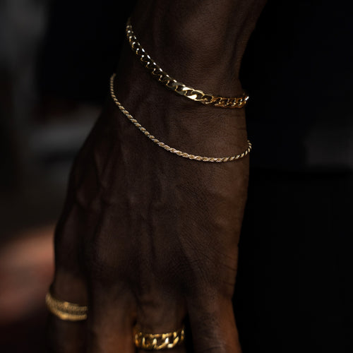 CORD CHAIN BRACELET 925 SILVER 18 CARAT GOLD PLATED 2,00MM - IDENTIM®